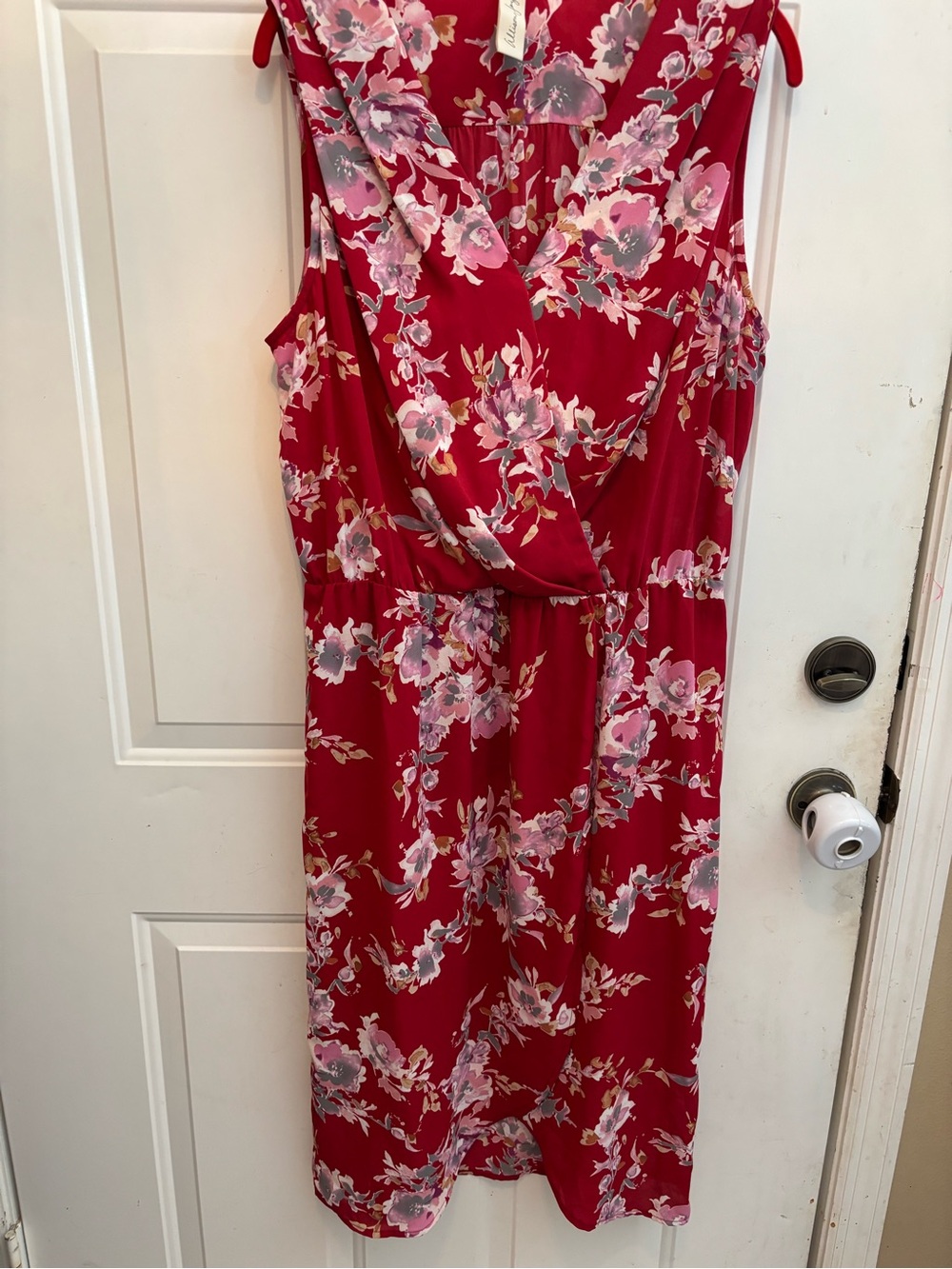Allison Joy Red Floral Midi Wrap Dress